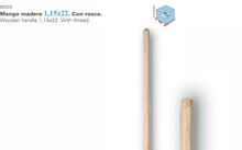 Mango Escoba Madera 1,20x 22 con Rosca Buque Mango Escoba Madera 1,20x 22 con Rosca Buque