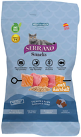 Snack Serrano Gatos Bolsa 50gr Salmon y Atun AntiHairball