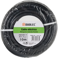 Cable Electrico Manguera Redonda  3*1,5 10m Negro Duolec