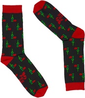 Calcetin Zuper Fantasia Botella Sidra Gris/rojo Talla Peque�a 36-40