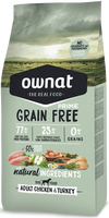 Pienso Perros Ownat Grain Free Adult Pollo y Pavo 3 kg