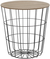 Mesa Auxiliar Redonda Madera/Acero Ø 39xh41 cm Mesa Auxiliar Redonda Madera/Acero Ø 39xh41 cm