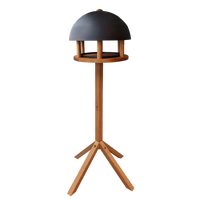 Mesa Comedero para Pajaros Redondo con Techo Negro