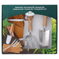 Kit Jardin Guantes Cuero y Herramientas Jardin Acero Inox