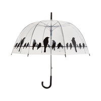 Paraguas Transparente Pajaros Sobre Alambre