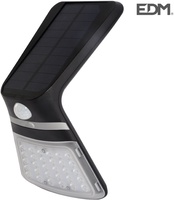 Luz solar exterior jard�n recargable con sensor de presencia Edm negra 430 lumnes