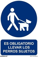 Señal Obligatorio Perros Sujetos Pvc 0,7 mm 300X400 mm Señal Obligatorio Perros Sujetos Pvc 0,7 mm 300X400 mm