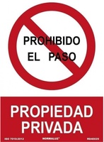 Se�al  Prohibido Paso Propiedad Privada 0,7mm 210x300mm