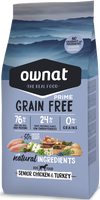 Pienso Perros Ownat Grain Free Prime Senior Pollo y Pavo 12 kg