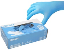 Guantes Cegasa Nitrilo Azul T7-7,5 100 Uds