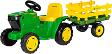 Mini Tractor Electrico John Deere 6V con remolque