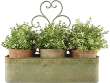 Maceta Pared Vintage Verde Metal Envejecido L