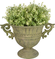 Maceta Metal Envejecido Verde Redonda S