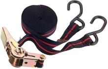 Cinta Amarre con Trinquete 5 Metros 25 mm 2 Enganches Cinta Amarre con Trinquete 5 Metros 25 mm 2 Enganches