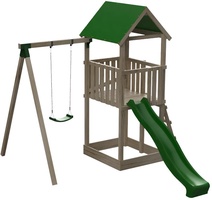 Parque Infantil Tibidabo Lona L Casita y Rampa de Escalada Columpio Individual