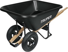 Carretilla de Plastico Truper 175L Doble Rueda Neum�tica 