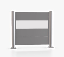 Pantalla Privacidad Con Panel 135x100 Plata Metalica