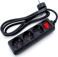 Base Multiple Regleta con Interruptor 3 Tomas 1,5 m Negro