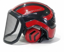 Casco Protos Integral Forest Negro/Rojo Neon
