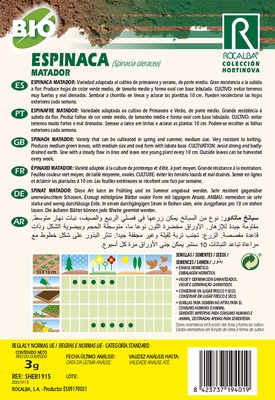 Semilla Ecologica Espinaca Matador