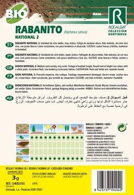 Semilla Ecologica Rabanito National 2