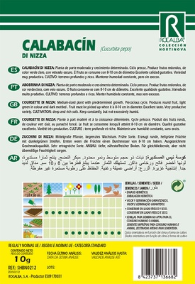 Semilla Calabacin Redondo de Niza