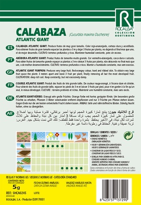 Semilla Calabaza Atlantic Giant 5 gr