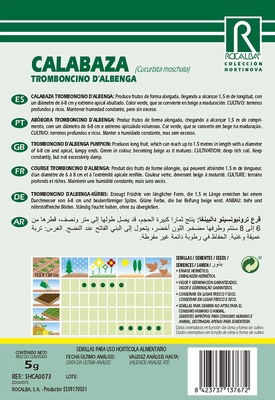 Semilla Calabaza Tromboncino D�albenga 5 gr