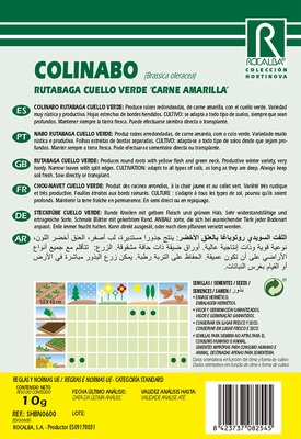 Semilla Colinabo Rutabaga de Cuello Verde
