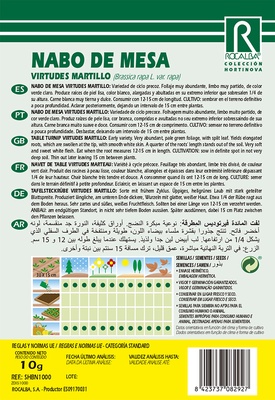 Semilla Nabo de Mesa Virtudes Martillo