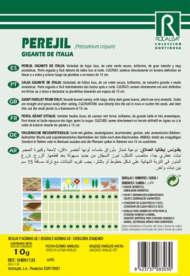 Semilla Perejil Gigante de Italia