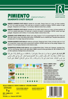 Semilla Pimiento Cuadrato Dasti Giallo