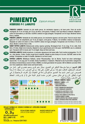 Semilla Profesional Pimiento Hibrido F1 Lamuyo