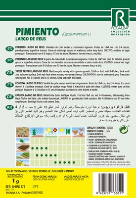 Semilla Pimiento Largo de Reus