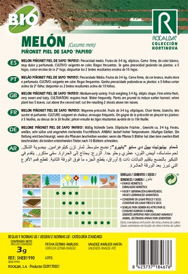 Semilla Ecologica Melon Pi�onet Piel de Sapo 