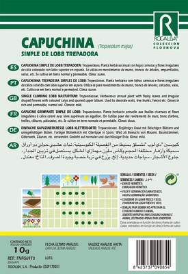 Semilla Capuchina Simple de Lobb Trepadora