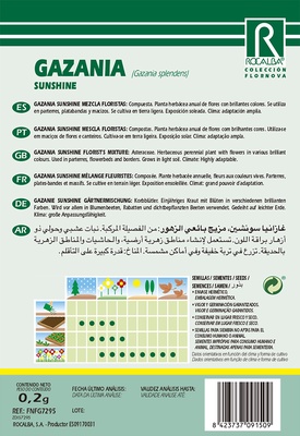 Semilla Gazania Sunshine, Mezcla Floristas