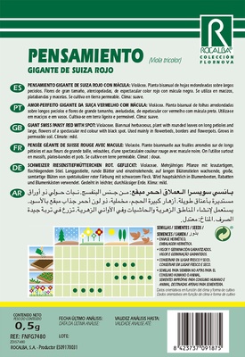 Semilla Pensamiento Gig.de Suiza,rojo con Macula