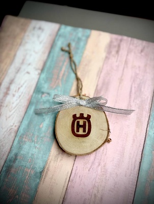 Rodaja Madera Adorno Navidad Husqvarna 