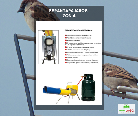 Espantapajaros Ahuyentador Gas Zon 4