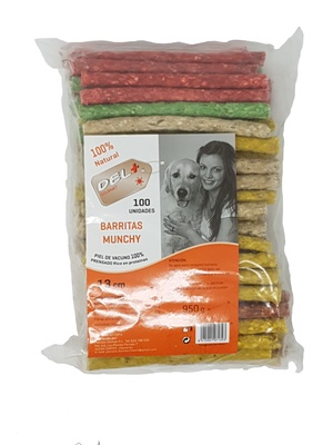 Del+ Gourmet Palitos Colores Munchy Perros 100u