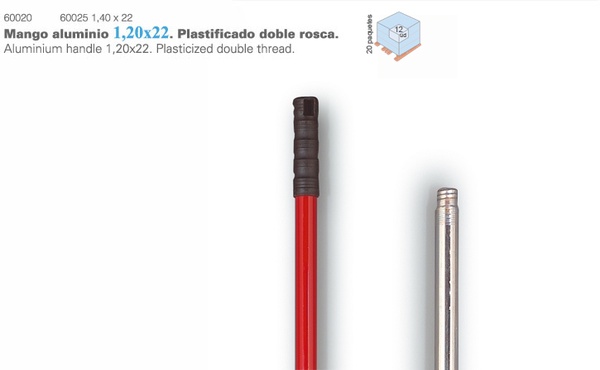 Mango Escoba Aluminio 1,40x22 Plastificado