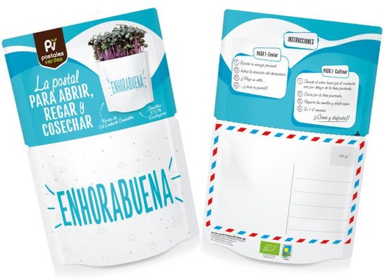 Postal  Enhorabuena -germinados Lombarda