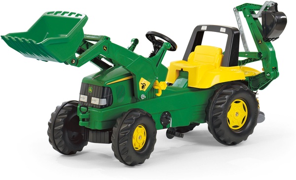 Tractor John Deere con Bulldozer y Excavadora