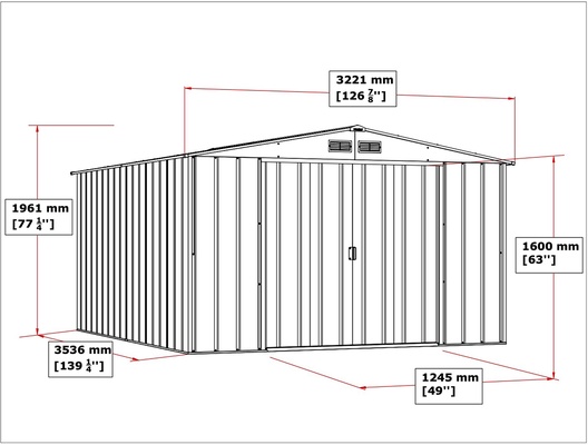 Caseta Metalica Jardin Duramax Modelo ECO Shed 8x8