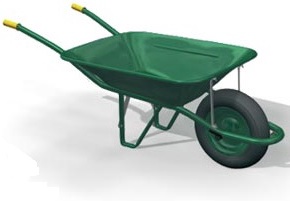 Carretillo Verde Sanz Rueda Neumatica 60 Litros