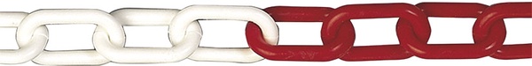 Cadena Plast.8mm.rojo/blanco 25m.