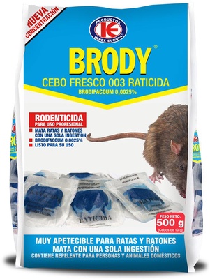 Raticida Brody Cebo Fresco Envase 500gr Raticida Brody Cebo Fresco Envase 500gr