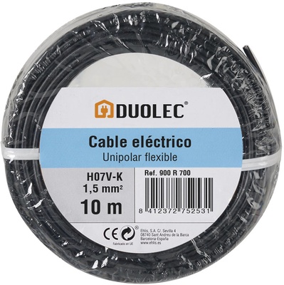 Cable Electrico 1.5mm*10m Negro Duolec