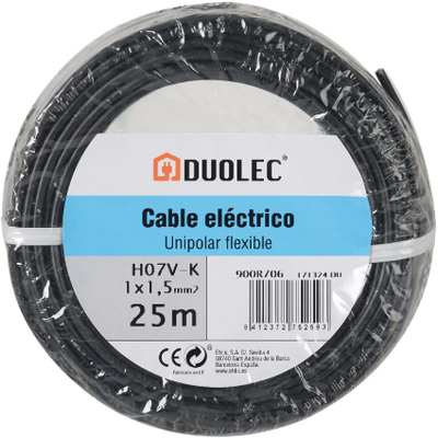 Cable Electrico 1.5mm*10m Negro Duolec
